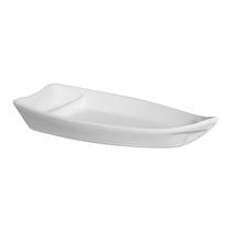 Barco Oriental Sushi Cerâmica c/Divisão Branco Grande 36cm