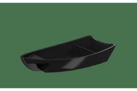 Barco para Sushi Uno em Plástico Preto 28x14x5,5cm - Coza