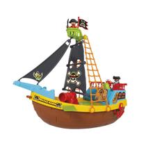Barco Pirata C/ Rodinha Brinquedo Infantil Vai Na Água Maral