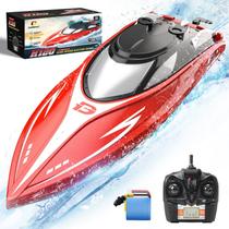 Barco RC DEERC H120 Fast 30 km/h para piscinas e lagos com bateria