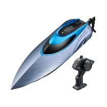 Barco RC Grande De Alta Velocidade 30km/h Com Controle Remoto 24Ghz E Luz LED Para Crianças -