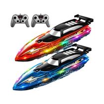 Barco RC LED De Alta Velocidade 24GHz Com Controle Remoto Para Corrida Em Piscina, Lago E Atividades Barco RC LED De Alta Velocidade 24GHz Com Controle Remoto Para Corrida Em Piscina, Lago E Atividades