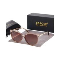 BARCUR-Gradiente Round Cat Eye Óculos de sol para mulheres, óculos polarizados, feminino