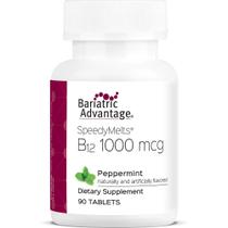 Bariatric Advantage B-12 Speedy Melts, suplemento de vitamina B12 de 1000 mcg, fusão rápida com 200 mcg de ácido fólico para suporte nutricional hortelã, 90 unidades
