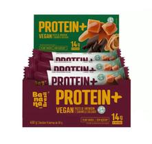 Barra 14g Protein+ Zero Açúcar Vegan Banana Brasil Pasta de Amendoim e Caramelo Salgado contendo 9 unidades de 50g cada