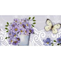 Barra Adesiva Litoarte 43,6x4cm BDA-IV-535 Flores Roxa