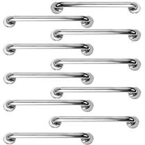Barra Alça Apoio 50cm Aço Inox Kit 10 Uni Segurança Gestante Idoso Cadeirante Acessibilidade Box Banheiro Escada Corrimao