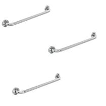 Barra Alça Apoio 50cm Aço Inox Kit 3 Uni Gestante Idoso PCD Acessibilidade Banheiro Box Corredor Segurança Previne Acidentes Queda