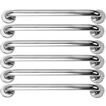 Barra Alça Apoio 50cm Kit 6 Uni Acessibilidade Segurança Gestante Idoso Cadeirante PCD Banheiro Suporte Anti Queda Corrimao Escada Corredor