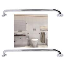 Barra Alça Apoio 60 Cm Inox Suporte Anti Queda Kit 2 Uni Acessibilidade Gestante Idoso PCD Box Banheiro Casa Corrimao Segurança - LEVA PRA CASA