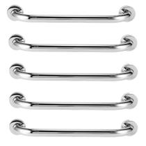 Barra Alça Apoio Kit 5 Uni Aço Inox 30cm Suporte Pcd Cadeirante Criança Idoso Anti Queda Acidente Box Banheiro Casa