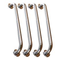 Barra Alça Corrimao Apoio 80cm Inox Kit 4 Uni Acessibilidade Banheiro Idoso Gestante Deficiente Segurança Suporte Escada