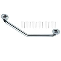 Barra Alça De Apoio Angular Inox 25cm Acessibilidade Idoso Gestante Box Banheiro Vaso Previne Queda Acidentes Segurança
