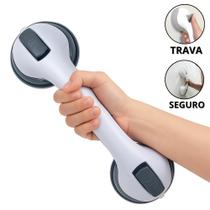 Barra Alça Suporte de Apoio Portátil com Ventosas de Sucção 30cm para Banheiro com Trava Segurança