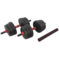 Barra Anilha Halter Dumbbell Kit Musculação 20Kg Barra Anilha Halter Dumbbell Kit Musculação 20Kg