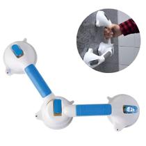 Barra apoio tripla suporte banheiro deficiente 2 em 1 ventosas resistente alca banho idoso ventosa