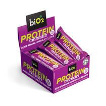 Barra BiO2 Protein Crunchy Açaí e Banana com Chocolate Branco 9x50g