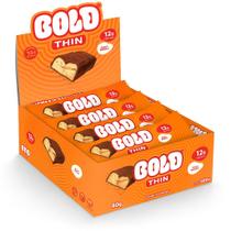 Barra BOLD Thin Avelã Branco 12un Caixa 12g Proteína Sabor Suave