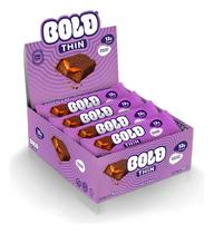Barra BOLD Thin Caramelo Crocante 12un Caixa Proteína 12g Sabor Intenso
