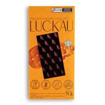 Barra Chocolate 70 Cacau Caramelo Salgado Vegana Zero Adição de Açúcares, Lactose e Glúten Luckau 75g