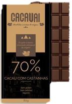 Barra chocolate 80g 70% cacau com castanhas - Cacauai