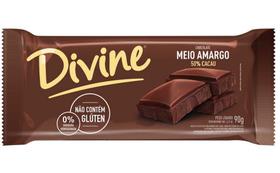 Barra chocolate meio amargo 50% cacau 90g divine
