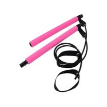 Barra Com Elástico Exercícios P/ Pilates Funcional Academia