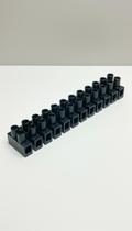 Barra Conector Borne Elétrico 4mm 12 Posições Preto