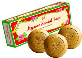 Barra de 150 g para sandálias Soap Mysore, pacote com 3 unidades, com óleo de sândalo