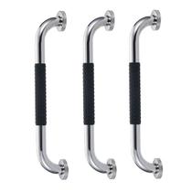 Barra de Apoio 30cm Inox Kit 3 unidades Suporte Antiderrapante Banheiro Box Idoso Gestante Criança Cadeirante Casa Corrimao Escada Proteçao Segurança