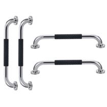 Barra de Apoio 30cm Inox Kit 4 unidades Superficie Antiderrapante Banheiro Box Idoso Criança Gestante Cadeirante Acessibilidade