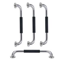 Barra de Apoio 30cm Inox Kit 4 unidades Superficie Antiderrapante Idoso Cadeirante Gestante Criança Casa Banheiro Box Segurança Proteçao Acessibilidad