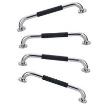Barra de Apoio 30cm Inox Superficie Antiderrapante Kit 4 unidades Gestante Idoso Cadeirante Criança Banheiro Box Acessibilidade Segurança