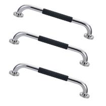 Barra de Apoio 30cm Inox Suporte Antiderrapante Kit 3 unidades Banheiro Box Gestante Idoso Cadeirante Criança Segurança