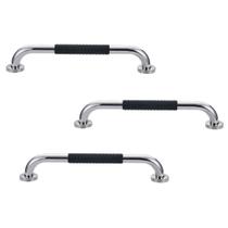 Barra de Apoio 30cm Inox Suporte Antiderrapante Kit 3 unidades Banheiro Box Idoso Gestante Criança Cadeirante Casa Corrimao Escada Acessibilidade Prot