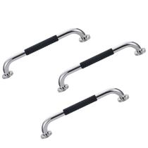 Barra de Apoio 30cm Inox Suporte Antiderrapante Kit 3 unidades Criança Idoso Cadeirante Gestante Banheiro Box Acessibilidade Corrimao Escada Proteçao