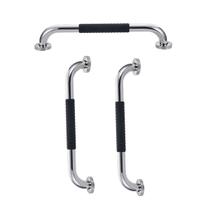 Barra de Apoio 30cm Inox Suporte Antiderrapante Kit 3 unidades Idoso Criança Gestante Cadeirante Banheiro Box Corrimao Escada Acessibilidade Proteçao