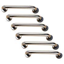 Barra de Apoio 30cm Kit 6 Inox Banheiro Corrimao Box Idoso Gestante Suporte Deficiente Segurança Acessibilidade Barra de Apoio 30cm Kit 6 Inox Banheiro Corrimao Box Idoso Gestante Suporte Deficiente Segurança Acessibilidade