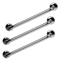 Barra de Apoio 40cm Alça Inox Kit 3 Unidades Gestante Cadeirante Idoso Acessibilidade Suporte Acidente Escada Corrimao Banheiro Segurança