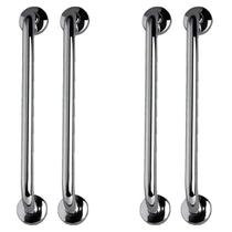 Barra de Apoio 40cm Alça Inox Kit 4 Unidades Gestante Cadeirante Idoso Suporte Acessibilidade Corrimao Banheiro Box Casa Segurança