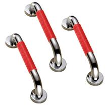 Barra De Apoio 40cm Inox Antiderrapante Kit 3 uni Acessibilidade Idoso Gestante Banheiro Box Escada Corrimao Seguro