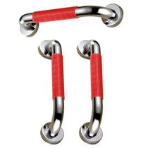 Barra de Apoio 40cm Inox Kit 3 uni Suporte Antiderrapante Idoso Cadeirante Acessibilidade Banheiro Box Escada Corrimao