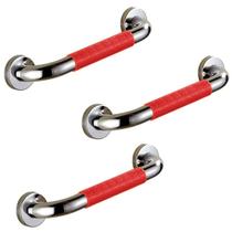 Barra de Apoio 40cm Inox Suporte Antiderrapante Kit 3 uni Banheiro Box Idoso Gestante Criança Evita Acidentes Acessibilidade
