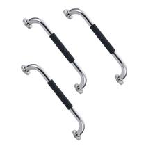 Barra de Apoio 40cm Inox Suporte Antiderrapante Kit 3 unidades Idoso Criança Gestante Cadeirante Banheiro Box Escada Corrimao Segurança Proteçao