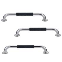 Barra de Apoio 40cm Inox Suporte Antiderrapante Kit 3 unidades Idoso Deficiente Banheiro Box Segurança Quarto Proteçao Acessibilidade