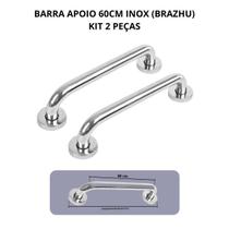 Barra de Apoio 60 Cm Inox 2 Peças - Brazhu Barra de Apoio 60 Cm Inox 2 Peças - Brazhu