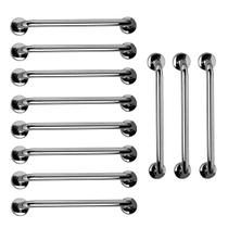 Barra de Apoio 60cm Aço Inox Kit 11 Unidades Acessibilidade Suporte Idoso Criança Gestante Banheiro Box Segurança Evita Acidente Corrimao Escada