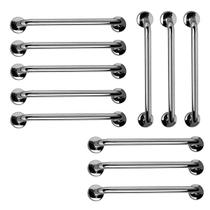 Barra de Apoio 60cm Aço Inox Kit 11 Unidades Banheiro Box Idoso Gestante Criança Suporte Acessibilidade Evita Acidente Segurança