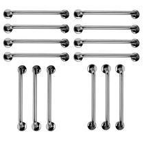 Barra de Apoio 60cm Aço Inox Kit 14 Unidades Idoso Deficiente Cadeirante Banheiro Box Acessibilidade Gestante Criança Suporte Corrimao Escada Resisten