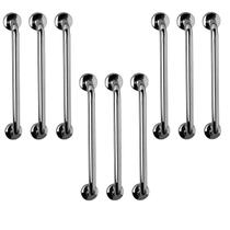 Barra de Apoio 60cm Aço Inox Kit 9 Unidades Idoso Gestante Criança Cadeirante Acessibilidade Banheiro Box Segurança Suporte Resistente Corrimao Escada